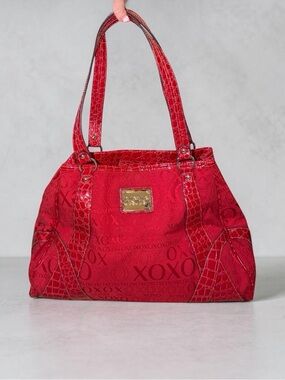 XOXO Y2K Red Tote Bag with Top Handles